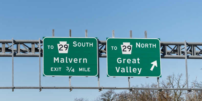 exit signs in malvern pa